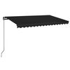 vidaXL Auvent manuel r&eacute;tractable avec LED 450x350 cm Anthracite