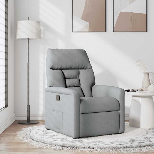 vidaXL Fauteuil inclinable Gris clair Tissu