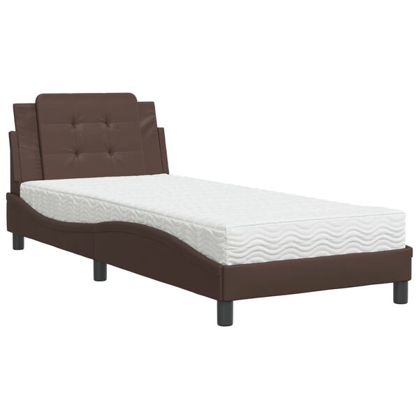 vidaXL Cadre de lit sans matelas Zadar marron 90x200 cm similicuir