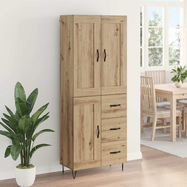 vidaXL Haut Armoire avec tiroir Ch&ecirc;ne artisanal 69,5 x 34 x 180 cm