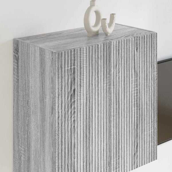 vidaXL Meuble TV mural Gris Sonoma 59,5 x 31 x 60 cm Bois d'ing&eacute;nierie