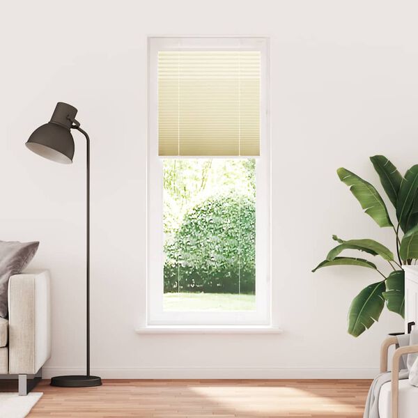 vidaXL Store pliss&eacute; cr&egrave;me 70x200 cm largeur du tissu 69,4 cm polyester