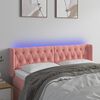 vidaXL T&ecirc;te de lit &agrave; LED Rose 147x16x78/88 cm Velours