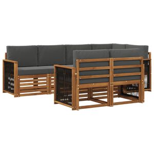 vidaXL Ensemble de canap&eacute; d'angle 6 pcs Naturel et Anthracite