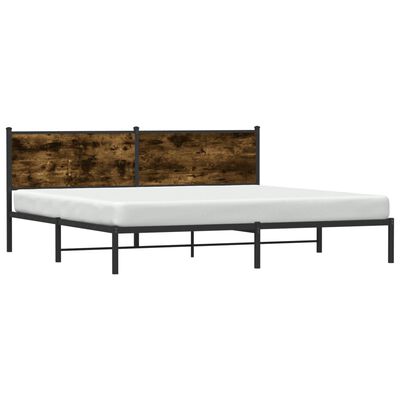 vidaXL Cadre de lit en métal sans matelas chêne sonoma 193x203 cm