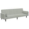 vidaXL Canap&eacute;-lit &agrave; 2 places avec repose-pied gris clair velours