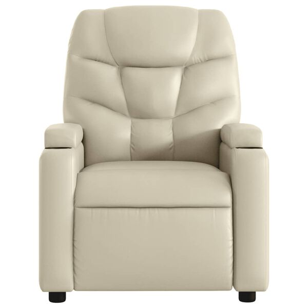 vidaXL Fauteuil inclinable Crème Similicuir