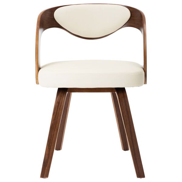 vidaXL Chaises &agrave; manger lot de 6 cr&egrave;me bois courb&eacute; et similicuir