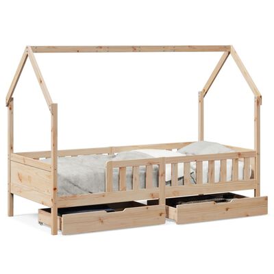 vidaXL Cadre de lit enfants avec tiroirs sans matelas 80x200 cm bois