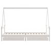 vidaXL Cadre de lit enfant tiroirs blanc 90x200 cm bois de pin massif