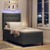 vidaXL Lit &agrave; ressort LED avec matelas Gris clair 90 x 200 cm tissu