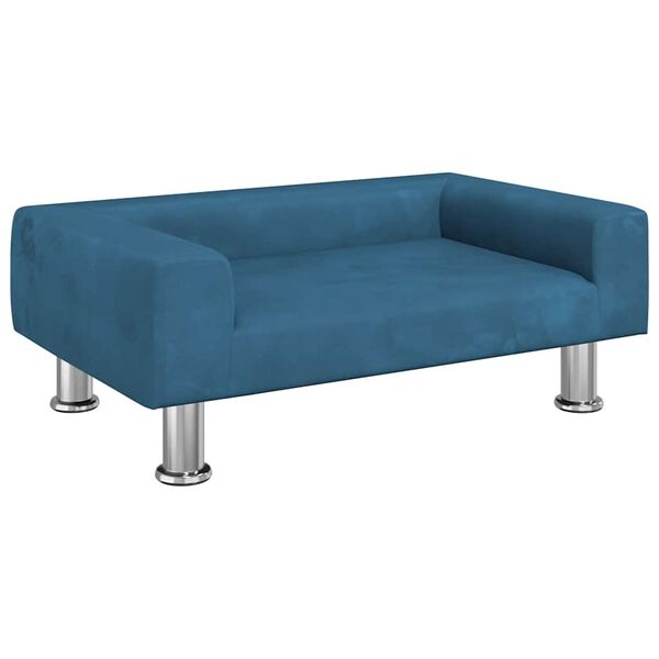 vidaXL Lit pour chien bleu 70x45x26,5 cm velours