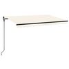vidaXL Auvent manuel r&eacute;tractable avec LED 450x300 cm Cr&egrave;me