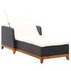 vidaXL Chaise longue R&eacute;sine tress&eacute;e et bois d'acacia massif Noir