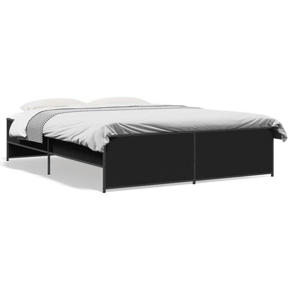 vidaXL Cadre de lit sans matelas noir 140x200 cm