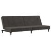 vidaXL Canap&eacute;-lit &agrave; 2 places avec repose-pied Gris fonc&eacute; Velours
