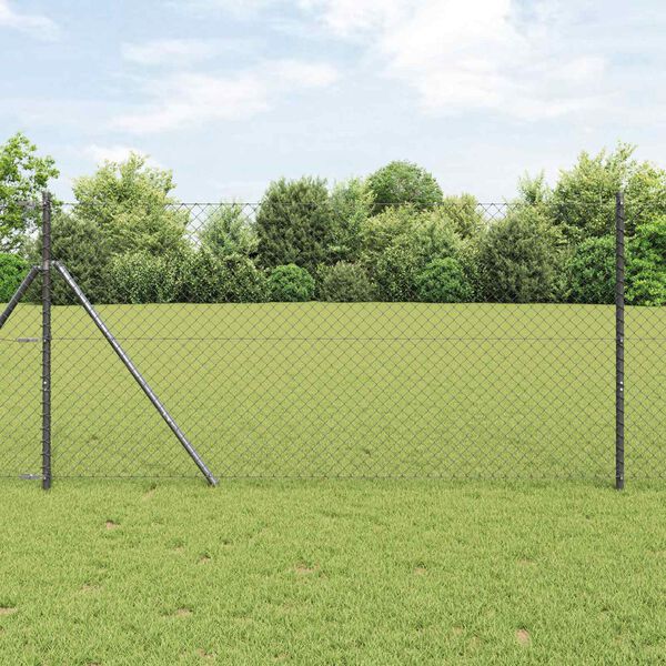 vidaXL Cl&ocirc;ture en treillis m&eacute;tallique Gris 25 x 1 m Acier