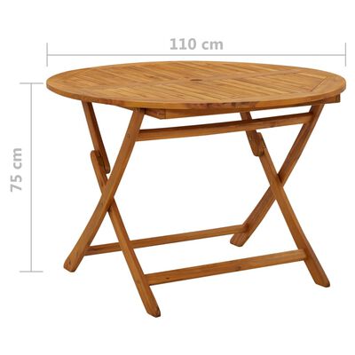 vidaXL Table pliable de jardin 110 cm Bois d'acacia massif