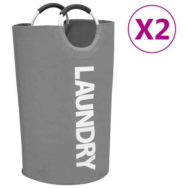 vidaXL Trieuses &agrave; linge 2 pcs Gris