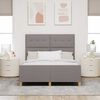 vidaXL Cadre de lit avec t&ecirc;te de lit Taupe 160 x 200 cm tissu