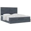 vidaXL Cadre de lit ottoman avec matelas gris fonc&eacute; 200x200 cm velours