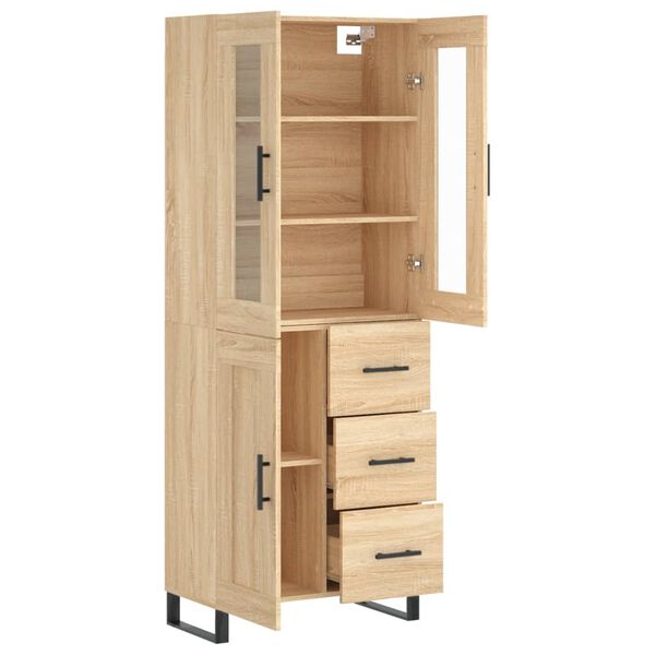 vidaXL Buffet haut Ch&ecirc;ne sonoma 69,5x34x180 cm Bois d'ing&eacute;nierie