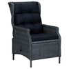 vidaXL Chaise inclinable de jardin coussins R&eacute;sine tress&eacute;e Gris fonc&eacute;