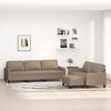 vidaXL Ensemble de canap&eacute;s 3 pcs avec coussins Taupe Tissu