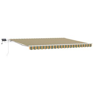 vidaXL Auvent r&eacute;tractable Vert et jaune 450 &times; 350 cm