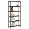 vidaXL Biblioth&egrave;que 6 niveaux ch&ecirc;ne marron 80x30x188cm bois ing&eacute;nierie