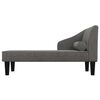 vidaXL Chaise longue avec traversin gris fonc&eacute; tissu