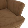 vidaXL Fauteuil &agrave; oreilles avec tabouret marron velours