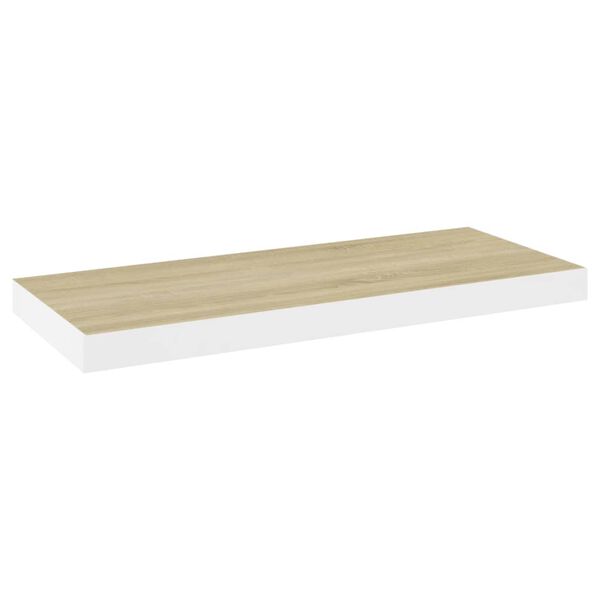vidaXL &Eacute;tag&egrave;re murale flottante ch&ecirc;ne et blanc 60x23,5x3,8 cm MDF
