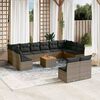 vidaXL Salon de jardin avec coussins 13 pcs gris r&eacute;sine tress&eacute;e