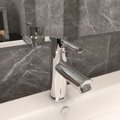 vidaXL Robinet de lavabo de salle de bain Finition chromée 130x176 mm