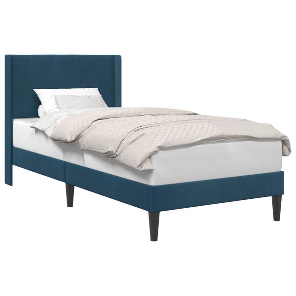 vidaXL Cadre de lit avec t&ecirc;te de lit Bleu 80 x 200 cm Velours