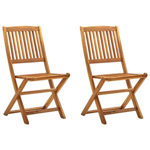 vidaXL Chaises pliables d'ext&eacute;rieur lot de 2 Bois d'acacia solide