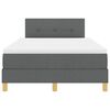 vidaXL Lit &agrave; ressorts avec matelas Gris fonc&eacute; 120 x 200 cm tissu