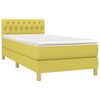 vidaXL Sommier &agrave; lattes de lit avec matelas et LED Vert 90x190cm Tissu