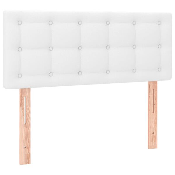 vidaXL T&ecirc;te de lit &agrave; LED Blanc 80x5x78/88 cm Similicuir