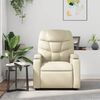 vidaXL Fauteuil inclinable de massage Cr&egrave;me Similicuir