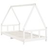 vidaXL Cadre de lit pour enfants blanc 90x200 cm bois de pin massif