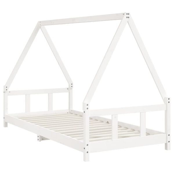 vidaXL Cadre de lit pour enfants blanc 90x200 cm bois de pin massif