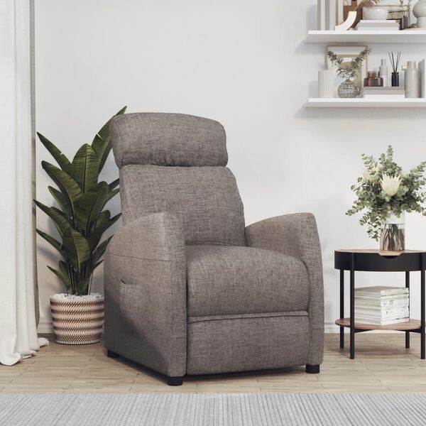 vidaXL Fauteuil inclinable Taupe Tissu