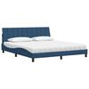 vidaXL Lit avec matelas Hanko bleu 180x200 cm tissu