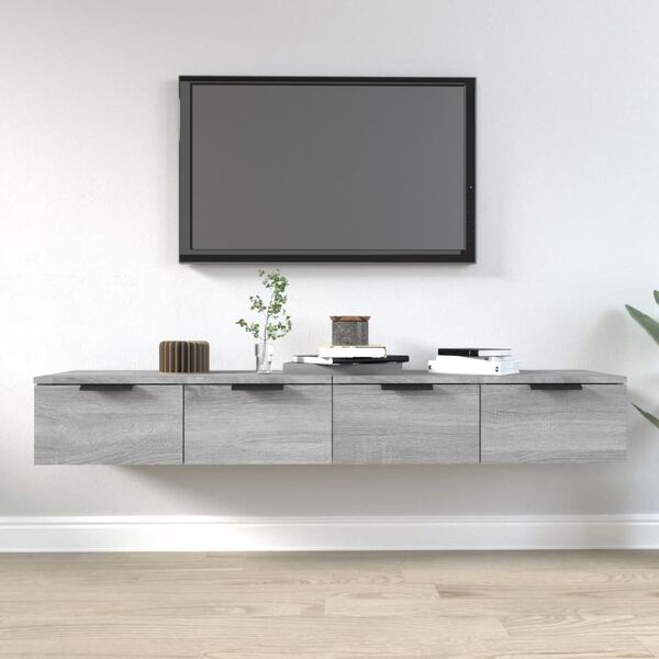 vidaXL Armoires murales 2 pcs Sonoma gris 68x30x20cm Bois d'ing&eacute;nierie