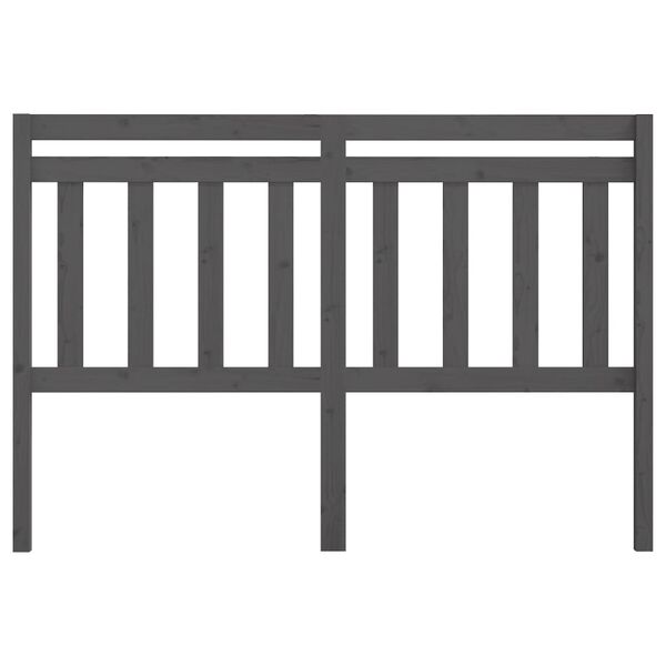 vidaXL T&ecirc;te de lit Gris 126x4x100 cm Bois massif de pin
