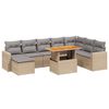 vidaXL Salon de jardin avec coussins 9 pcs beige r&eacute;sine tress&eacute;e