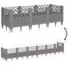 vidaXL Jardini&egrave;re avec piquets gris clair 123,5x43,5x43,5 cm PP