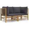 vidaXL Canap&eacute;s d'angle de jardin avec coussins gris fonc&eacute; 2 pcs bambou